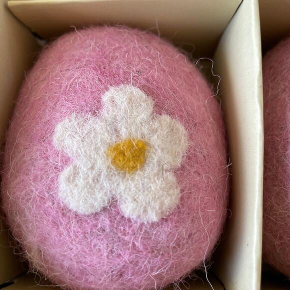 Cottontail Lane Pink Felt Floral Easter Egg Ornaments Set of 9 Spring Decor NEW - Picture 2 of 5